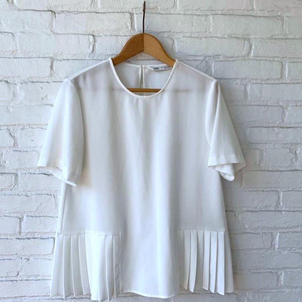 Zara Pleated Hem Top
